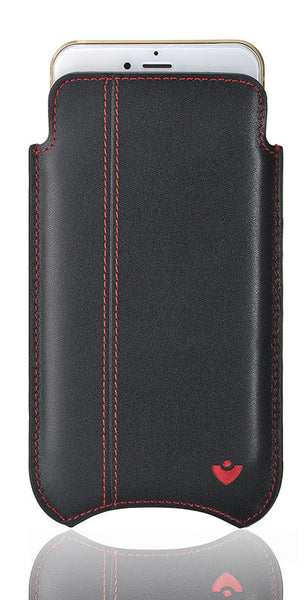 iPhone 6/6s Wallet Sleeve Case in Black Leather | Screen Cleaning  Sanitizing Lining