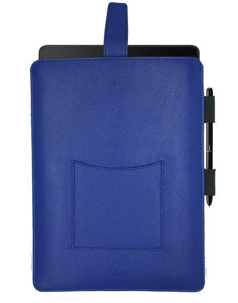 Samsung Galaxy Tab S4 Case | Blue Faux leather | Screen Cleaning and Sanitizing Case | NueVue tablet order sleeve with antibacterial lining | Gift