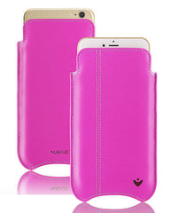 Apple iPhone 16 Pro Max Sleeve Case in Pink Leather | Screen Cleaning Sanitizing Lining